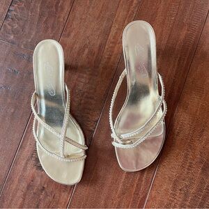 Elegant Gold Strappy Women's Heels